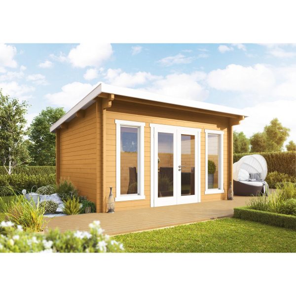 Wolff Finnhaus Holz-Gartenhaus/Gerätehaus Trondheim 44-C XL Natur geölt BxT: 430 x 480 cm